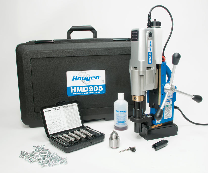 Hougen HMD905 Magnetic Drill 2 Speed Swivel Coolant Fabricators Kit Fractional - 115V 0905109