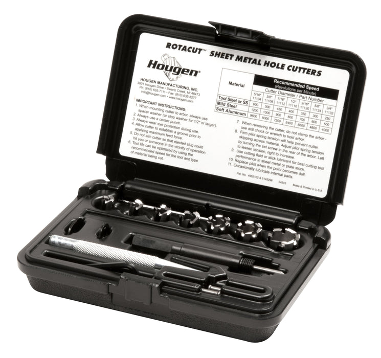Hougen 11075C RotaCut Hole Cutter Kit - Fractional (Clamshell)