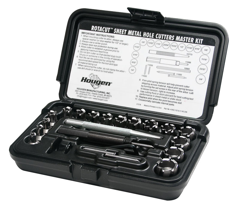 Hougen 11085-12 RotaCut Hole Cutter Master Kit - Fractional (12 pack)