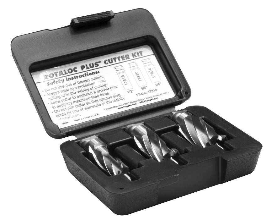 Hougen 17802 RotaLoc Plus Cutter Kit 1/2, 5/8, 3/4"