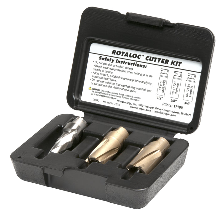 Hougen 18-17703 Carbide RotaLoc Cutter Kit - Standard Sizes