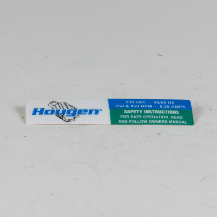 Hougen 08038 LABEL-MOTOR SPECS