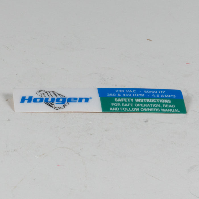 Hougen 08044 LABEL-MOTOR SPECS