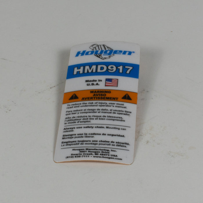 Hougen 08123 LABEL-HOUSING SAFETY HMD917