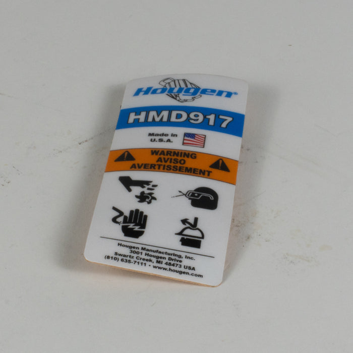 Hougen 08124 LABEL-HOUSING WARNING HMD917