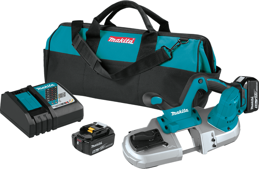Makita XBP03T 18V LXT Lithium-Ion Cordless Compact Band Saw Kit, bag (5.0Ah)