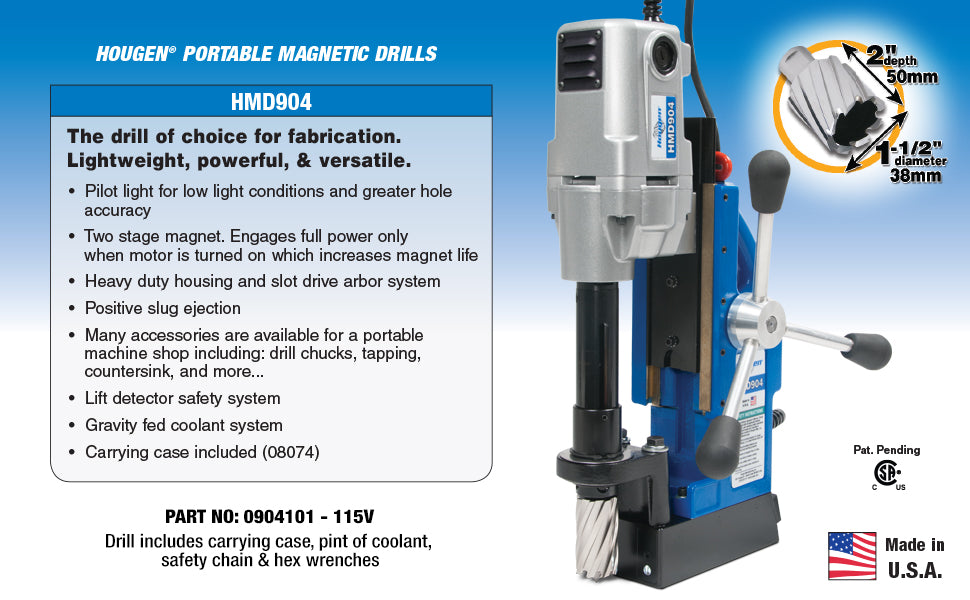 Portable Magnetic Drill Hougen Hmd904