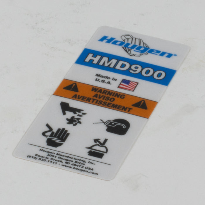 Hougen 09404 LABEL - WARNING HMD900