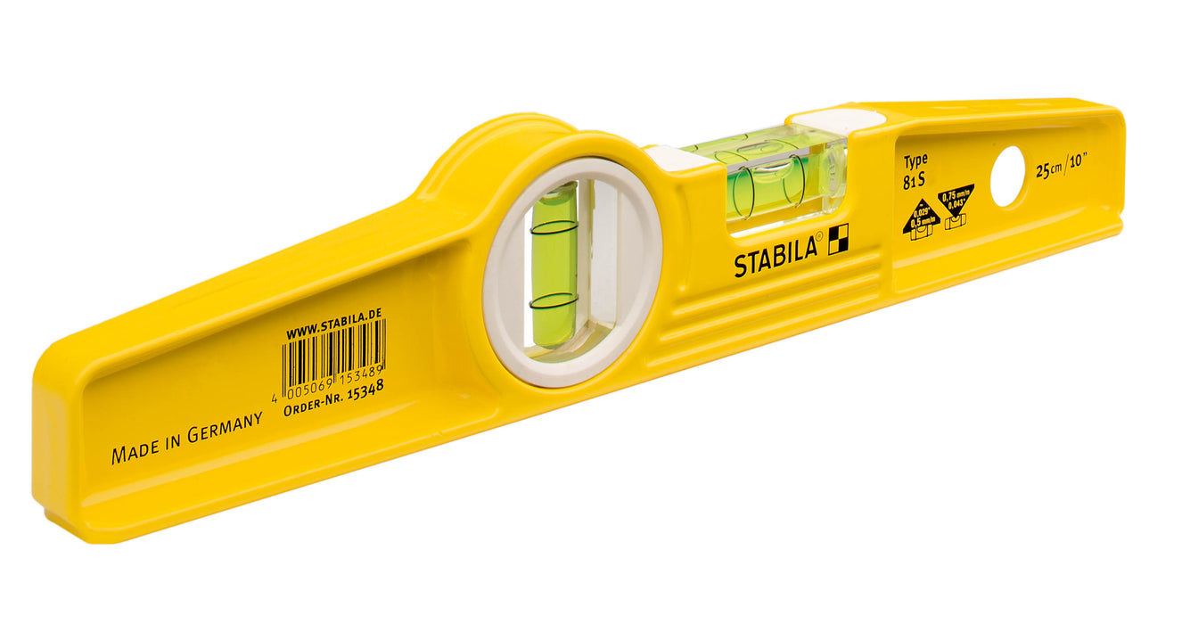Stabila 10" TYPE 81 S DIE CAST TORPEDO LEVEL  (Part #: 25010)
