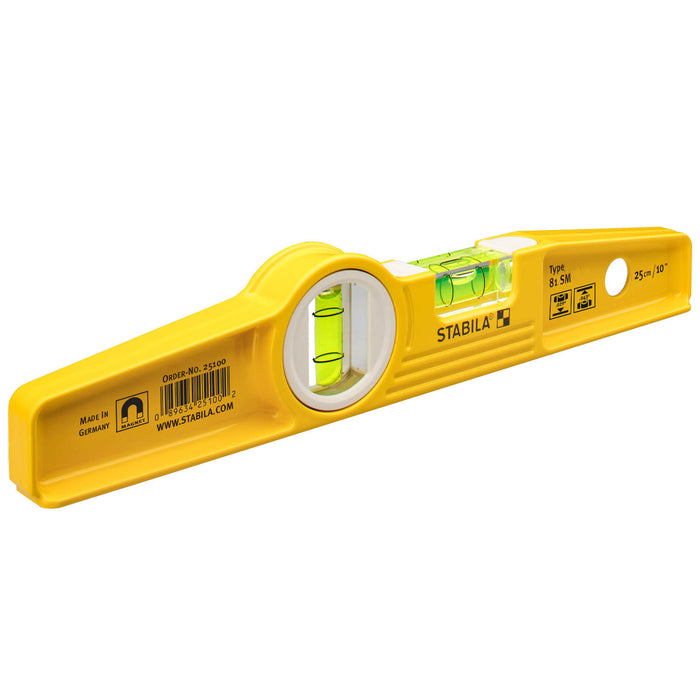 Stabila 10" TYPE 81 SM DIE CAST MAGNETIC TORPEDO LEVEL (Part #: 25100)