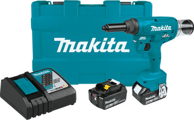 Makita XVR02T 18V LXT Lithium-Ion Brushless Cordless Rivet Tool Kit, case (5.0Ah)
