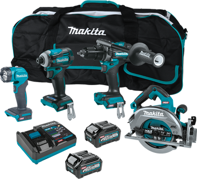 Makita GT400M1D1 40V max XGT Brushless Cordless 4 Pc. Combo Kit, GPH01, GDT01, GSH01, ML001G, bag (2.5Ah/4.0Ah)