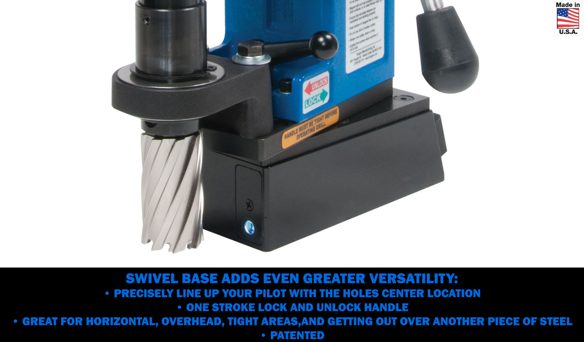 Hougen HMD904 Magnetic Drill Swivel Base Fabricators Kit Fractional - 115V 0904109