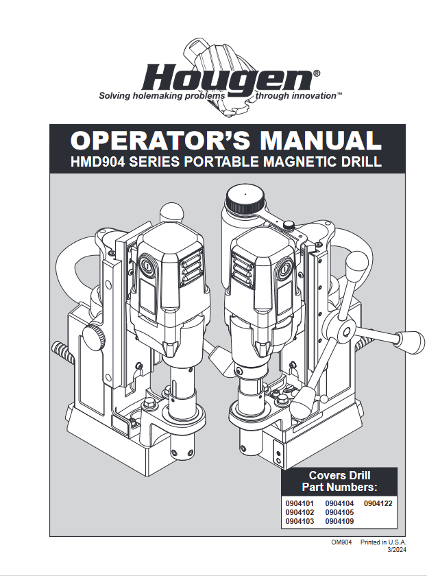 Hougen Catalog / Manuals / Parts — Hougen Mag Drills
