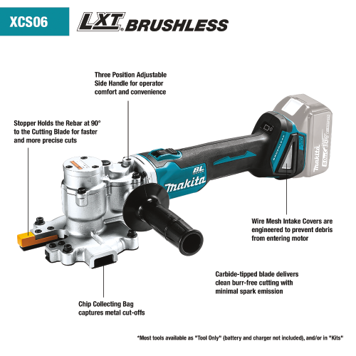Makita 18V LXT® Brushless Cordless Steel Rod Flush‑Cutter – Bare Tool (Model XCS06ZK)
