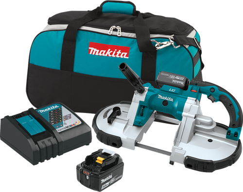 Makita XBP02TX 18V LXT Lithium-Ion Cordless Portable Band Saw Kit, var. spd., L.E.D. Light, bag (5.0Ah)