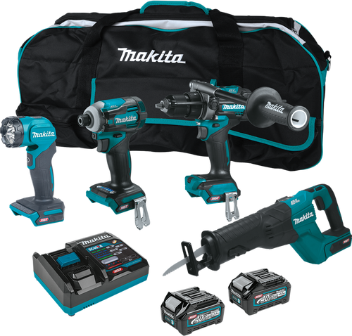 Makita GT401M1D1 40V max XGT Brushless Cordless 4 Pc. Combo Kit, GPH01, GDT01, GRJ01, ML001G, bag (2.5Ah/4.0Ah)