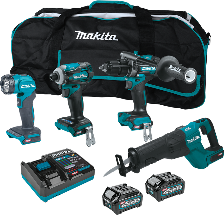 Makita GT401M1D1 40V max XGT Brushless Cordless 4 Pc. Combo Kit, GPH01, GDT01, GRJ01, ML001G, bag (2.5Ah/4.0Ah)