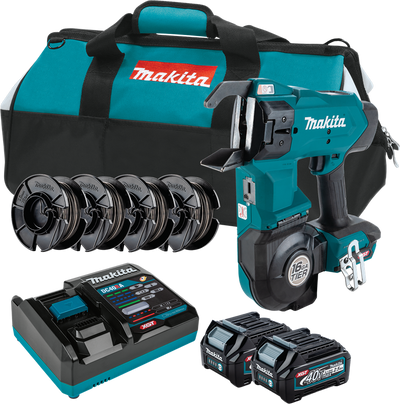 Makita GRT01D 40V max XGT Lithium-Ion Brushless 16 Gauge Rebar Tying Tool Kit, with bag (2.5 Ah)