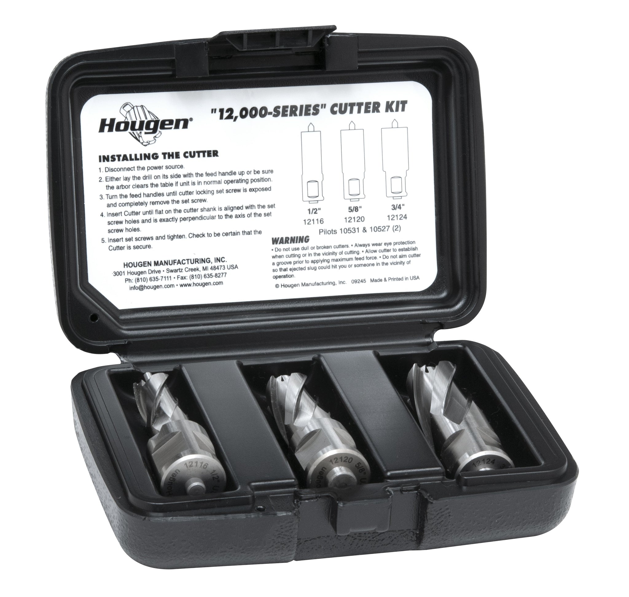 thumbnail image 2 of Hougen 12005 12,000-Series Oversized Annular Cutter Kit - 1" Depth, Tin Coated, For Magnetic Drills 2 of 6
