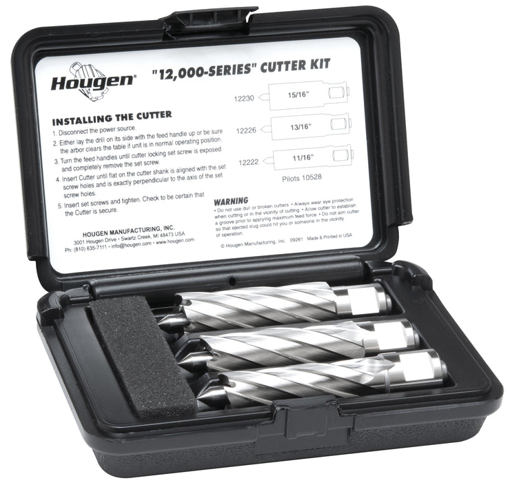 Hougen 12983-2 "12,000-Series" Cutter Kit - 11/16, 13/16, 15/16" 2" DOC