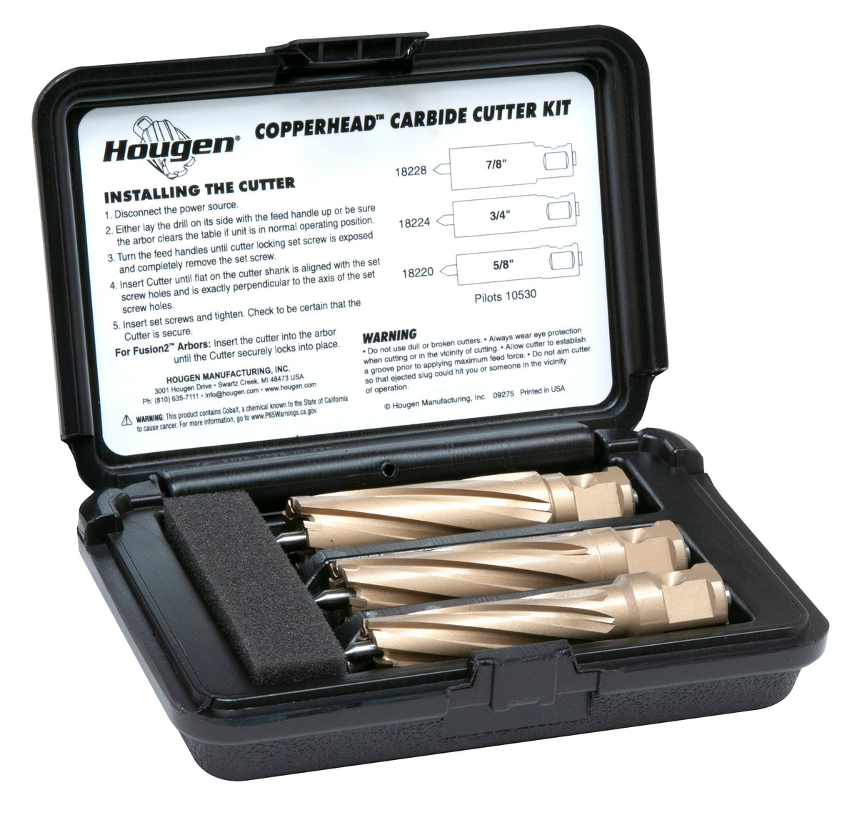 Hougen 18982-2 Copperhead Carbide Cutter Kit - 5/8, 3/4, 7/8